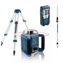 Laser rotatif Bosch GRL 400 H Laser rotatif + récepteur LR 1 dans coffret + mire de chantier GR 240 + trépied BT 170 HD - 061599403U
