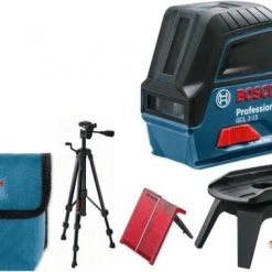 Mesureurs Soldes Magasin 6 Laser à lignes croisées Bosch GCL 2-15 Laser lignes dans sac & Trépied (BT 150) - 15m - 06159940FV